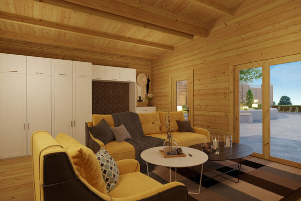 Two Bedroom Log Cabin Summer House Toledo | 70 MM | 10 X 10 M | 75 m²