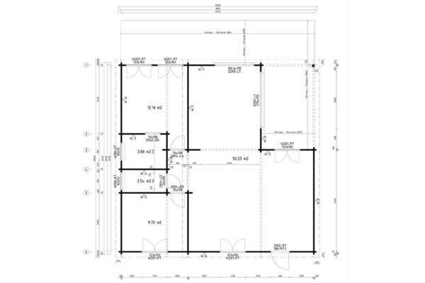 Two Bedroom Log Cabin Summer House Toledo | 70 MM | 10 X 10 M | 75 m²