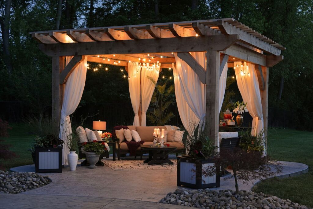 pergola at night