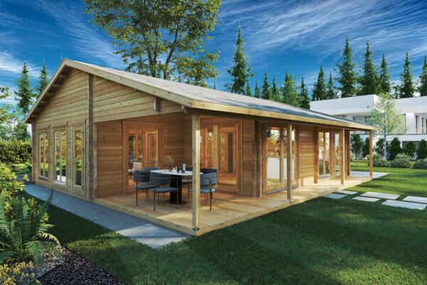 Two-Bedroom Log Cabin Summer House "Daisy" | 70 MM | 10 X 10 M | 73 m²