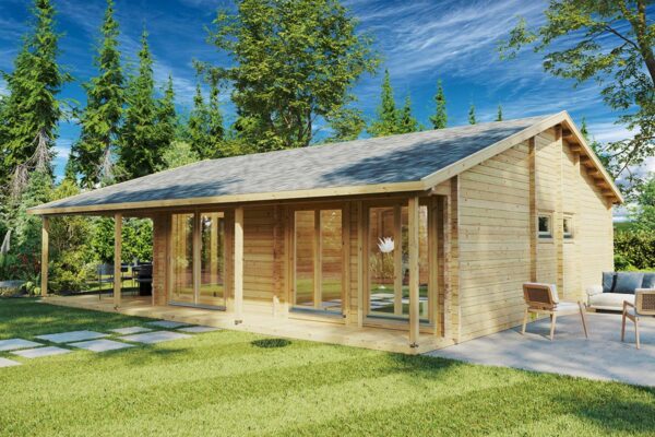 Two-Bedroom Log Cabin Summer House "Daisy" | 70 MM | 10 X 10 M | 73 m²