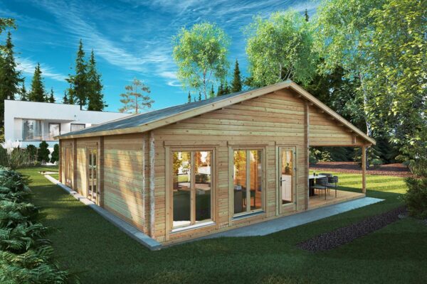 Two-Bedroom Log Cabin Summer House "Daisy" | 70 MM | 10 X 10 M | 73 m²