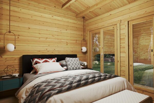 Two-Bedroom Log Cabin Summer House "Daisy" | 70 MM | 10 X 10 M | 73 m²