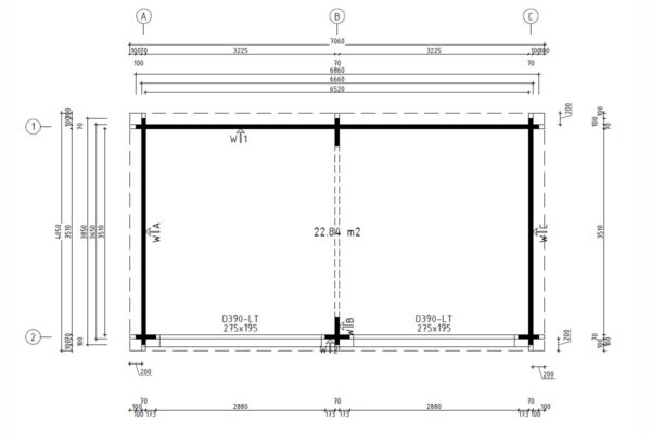 Large spacious garden room "Roberta" - floor plan | G0396