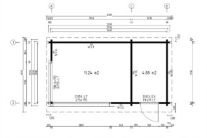 Caseta de verano moderna con cobertizo lateral “Aron” 16 m² | 70 mm | 6 × 3 m