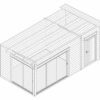 Caseta de verano moderna con cobertizo lateral “Aron” 16 m² | 70 mm | 6 × 3 m