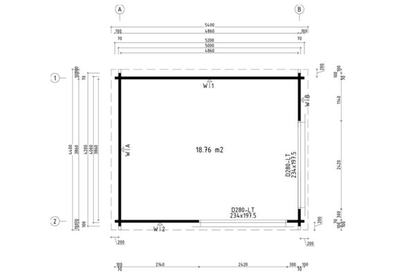 Garden Log Cabin Roland 2 / 4 x 5 m / 19 m² / 70 mm