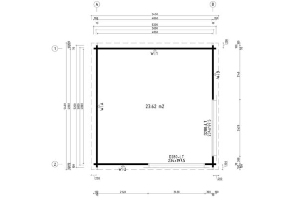 Garden Log Cabin Roland 3 / 5 x 5 m / 24 m² / 70 mm