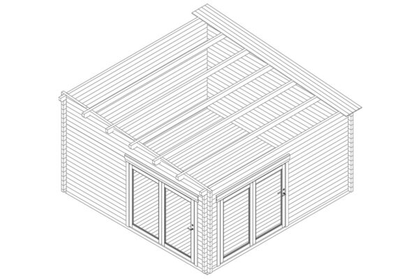 Garden Log Cabin Roland 3 / 5 x 5 m / 24 m² / 70 mm