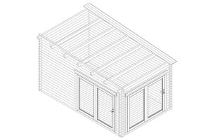 Garden Log Cabin Roland 1 / 3 x 5 m / 14 m² / 70 mm