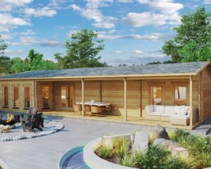 Three-Bedroom Log Cabin Holiday C Max – 75 m² | 7 x 16 m | 70 mm