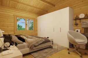 Three-Bedroom Log Cabin Holiday C Max – 75 m² | 7 x 16 m | 70 mm