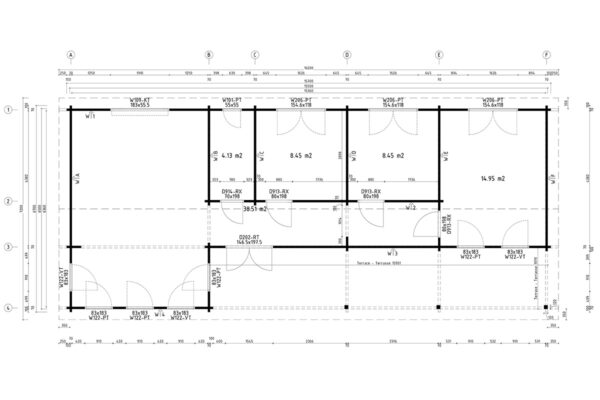 Three-Bedroom Log Cabin Holiday C Max – 75 m² | 7 x 16 m | 70 mm