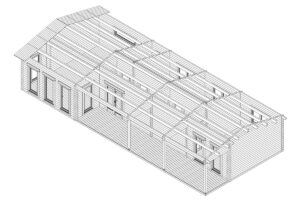 Three-Bedroom Log Cabin Holiday C Max – 75 m² | 7 x 16 m | 70 mm