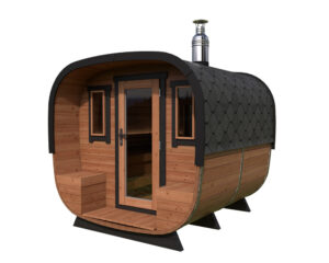 Sauna de barril pequeña - 2,4 x 2,4 m