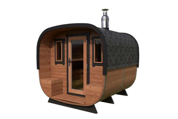 Sauna de barril pequeña - 2,4 x 2,4 m