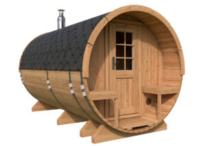 Barrel sauna L with terrace | Fasssauna mit Vorraum L