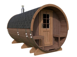 Thermo barrel sauna with terrace