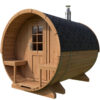 Kleine Fasssauna mit Terrasse | Small Barrel Sauna with Terrace