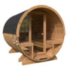 Kleine Fasssauna mit Terrasse | Small Barrel Sauna with Terrace