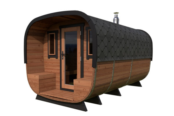 Contemporary Barrel Sauna Deluxe – 4 x 2 m 