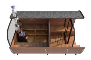 Large modern barrel sauna "Deluxe" | TG008