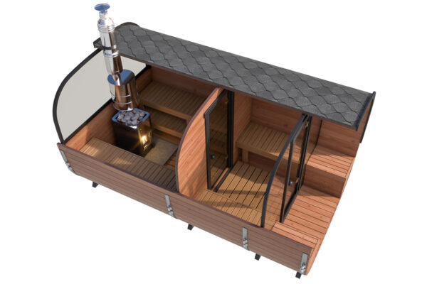 Large modern barrel sauna "Deluxe" | TG008