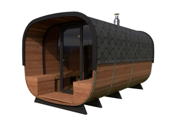 Large modern barrel sauna "Deluxe" | TG008