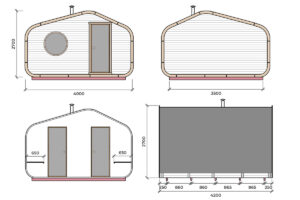 Modern outdoor sauna "Mont Blanc" | TG024
