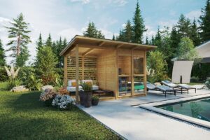 Outdoor Sauna Cabin with Veranda Felix 2 x 4 m