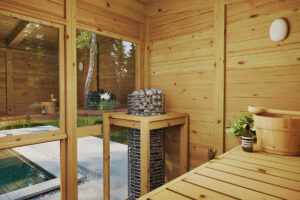 Outdoor Sauna Cabin with Veranda Felix 2 x 4 m