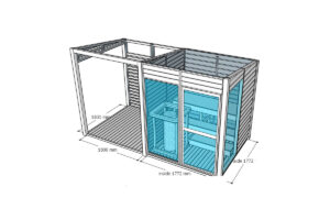 Outdoor Sauna Cabin with Veranda Felix 2 x 4 m