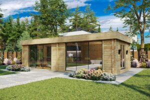 Amplia sala de jardín «Rebeka Plus» 29 m² | 8 × 4 m | 70 mm