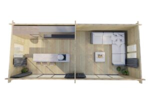 Amplia sala de jardín «Rebeka Plus» 29 m² | 8 × 4 m | 70 mm