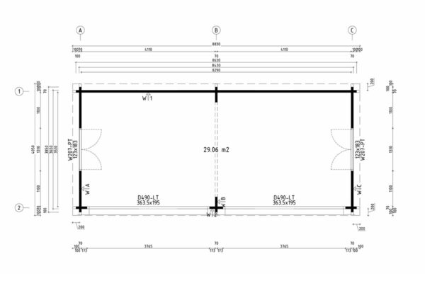 Large Modern Garden Room “Rebeka” Plus 29m² | 70mm | 8x4m