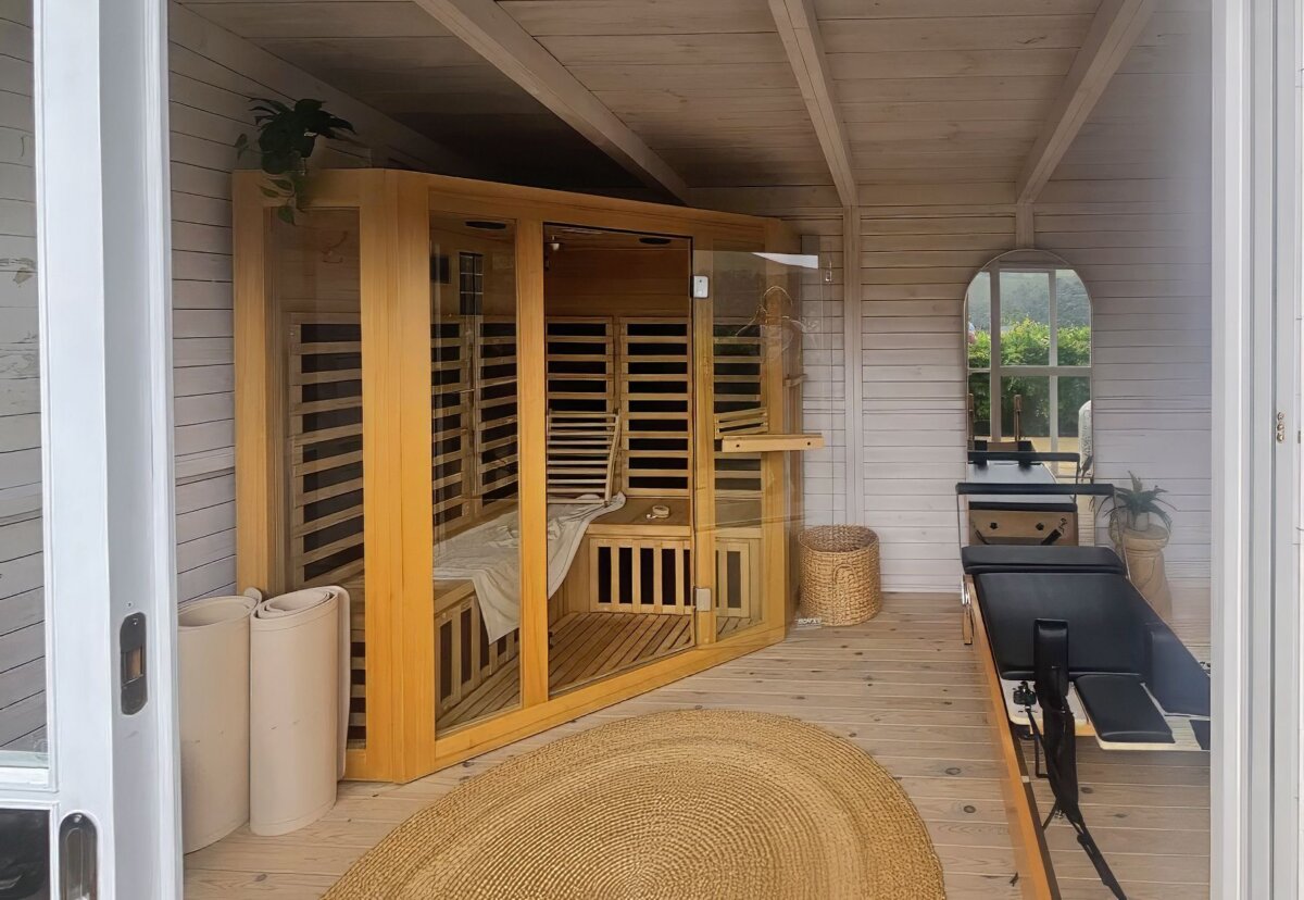 Caseta de Jardin con porche Elias XL Marbella y sauna infra roja