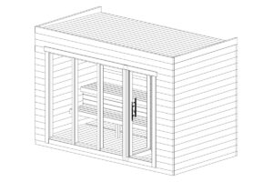 Contemporary Outdoor Sauna "Aurland" | G0428 | Fjord Series