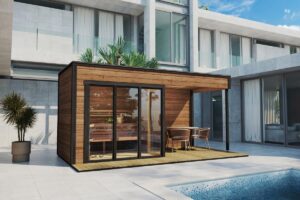 Modern Outdoor Sauna With Veranda "Nord" | G0424 | Fjord Series