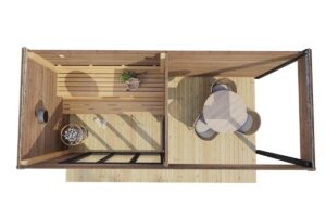 Modern Outdoor Sauna With Veranda "Nord" | G0424 | Fjord Series