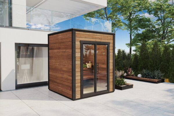Sauna exterior pequeña ‘Lyse’ de 4 m²  2 × 2 m  44 mm (madera termotratada)