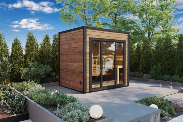 Sauna de jardín moderna y compacta “Sogne” de 5 m²  3 × 2 m  44 mm (madera termotratada)
