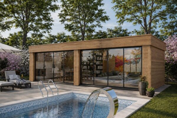 Rebeka Fully Insulated Garden Room with Thermo-Treated Wood Cladding – 29 m² / 8 × 4 m