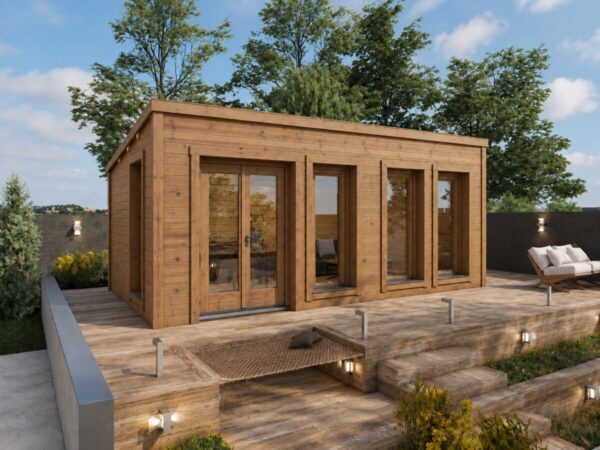 Liam Fully Insulated Garden Room with Thermo-Treated Wood Cladding – 16 m² / 6 × 3 m