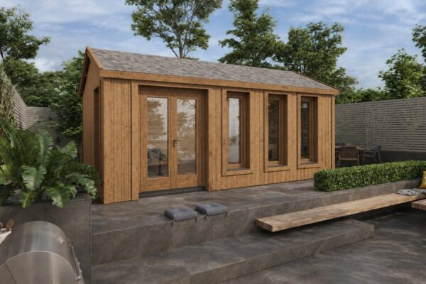 Linda Fully Insulated Garden Room with Thermo-Treated Wood Cladding – 16 m² / 6 × 3 m