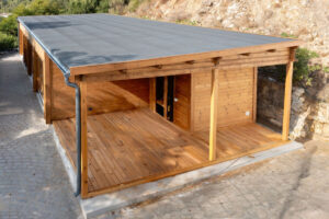Caseta de jardin premium aislada revestimiento de madera termotratada