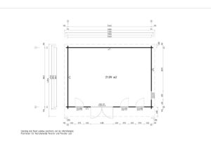 Ground plan for wooden garden building model g0097.