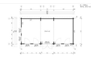 Ground plan for wooden garden building model g0194.