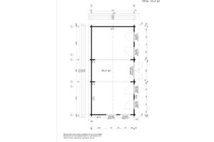 Ground plan for wooden garden building model g0228.