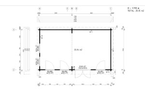Ground plan for wooden garden building model g0251.
