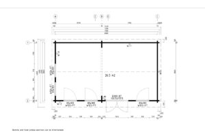 Ground plan for wooden garden building model g0252.